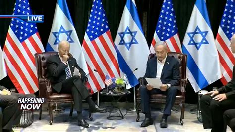 Biden meets with Israeli leaders as tensions grow after hospital blast in Gaza